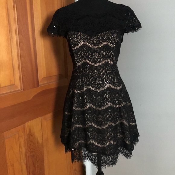 Forever21 Wine Red & Black Lace Mini Dress - S main image 1